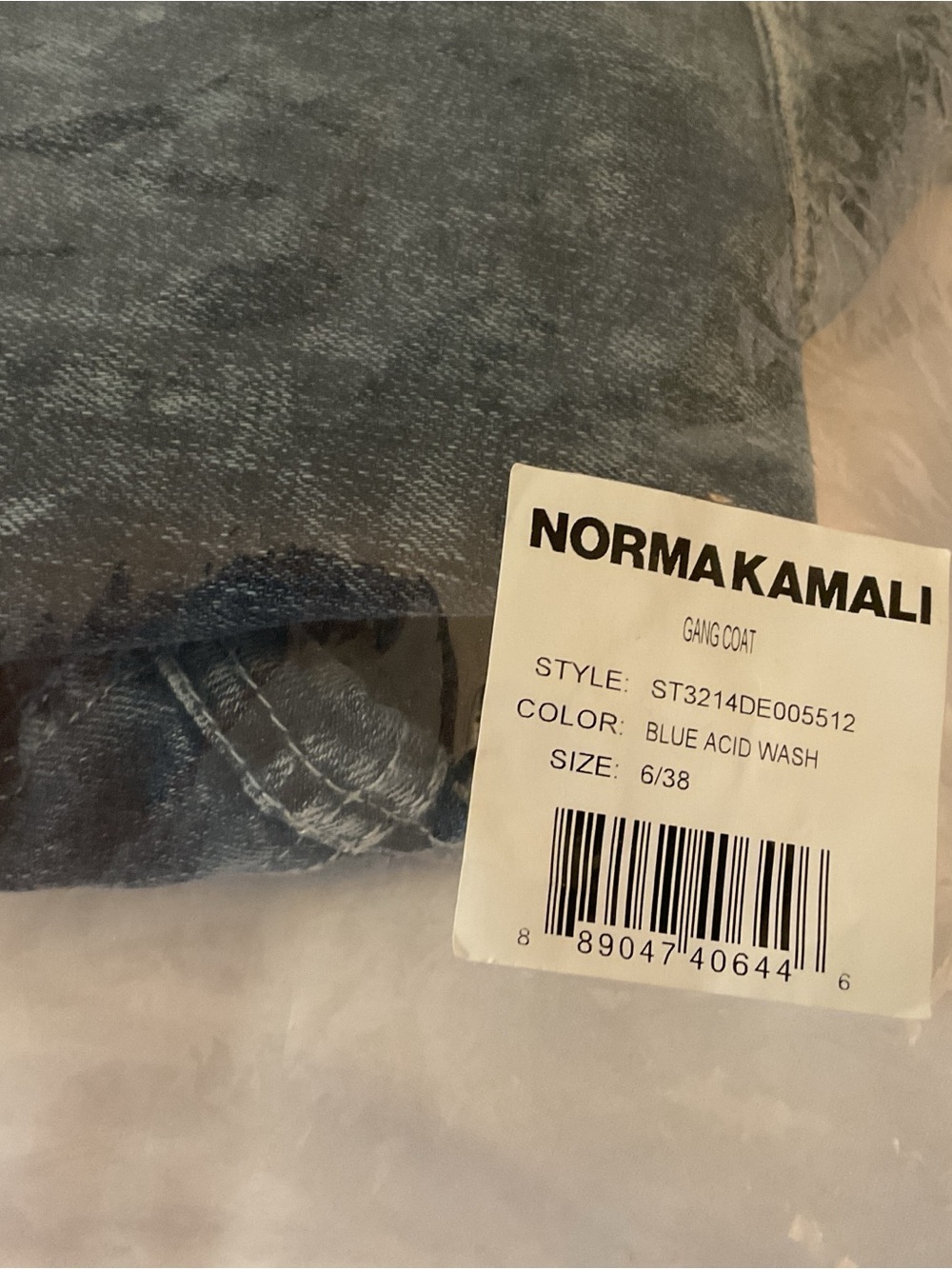 Norma Kamali Gang Coat ~ Blue Acid Wash, NWT - Picture 15 of 16
